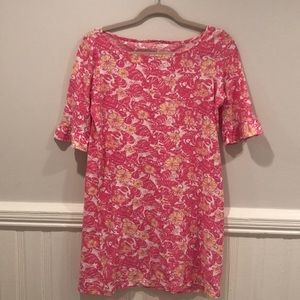 Lilly Pulitzer Fish and Flower Ruffle Sleeve Dress